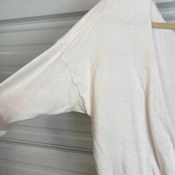 CALIA by Carrie Underwood Cream V-Neck Sweater with Wrap Style - Picture 4 of 7